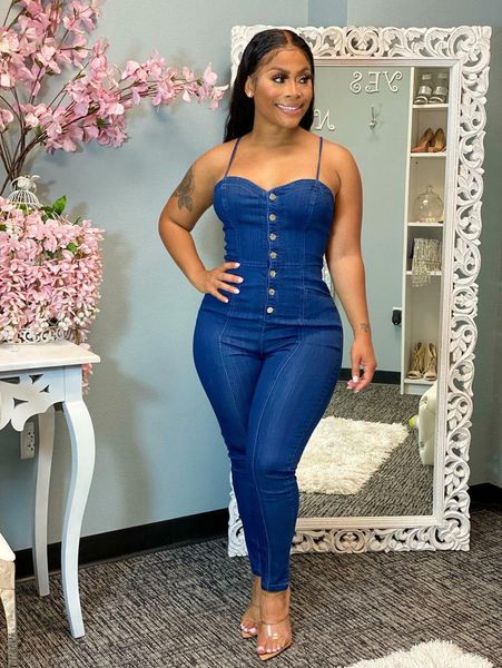 women's jeans denim pencil jumpsuit women spaghetti strap bodycon club romper overalls, Blue
women's jeans denim pencil jumpsuit women spaghetti strap bodycon club romper overalls, Blue