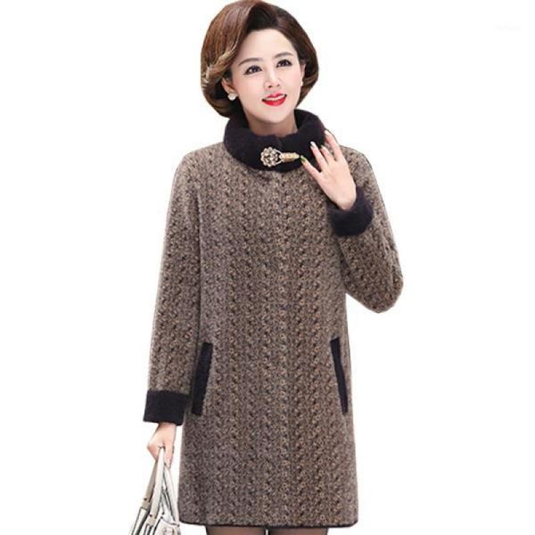 women's wool & blends 2021winter women jacket imitate mink fleece thicken woolen coat mid long warm female cloth overcoatr1347, Black
women's wool & blends 2021winter women jacket imitate mink fleece thicken woolen coat mid long warm female cloth overcoatr1347, Black