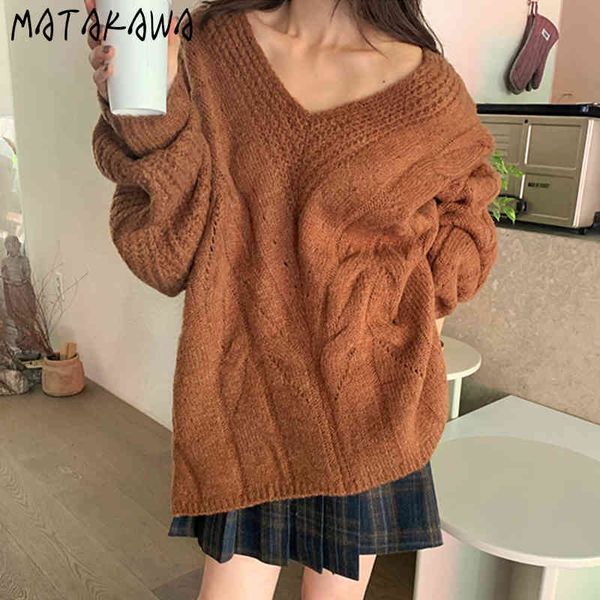 twist pattern loose ladies pullovers korea autumn and winter v-neck knitted sweater lantern sleeve split sweaters women 210506, White;black
twist pattern loose ladies pullovers korea autumn and winter v-neck knitted sweater lantern sleeve split sweaters women 210506, White;black