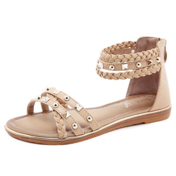 sandals retro rivet roman women summer 2021 bohemian ethnic wind braided cross strap flat with travel women's shoes, Black
sandals retro rivet roman women summer 2021 bohemian ethnic wind braided cross strap flat with travel women's shoes, Black