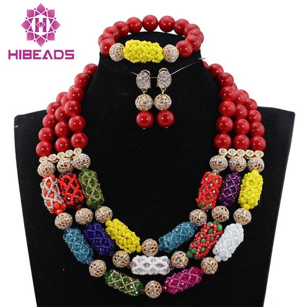 earrings & necklace red african beads jewelry set multicolor crystal beaded chunky statement valentines day gift abh309, Silver
earrings & necklace red african beads jewelry set multicolor crystal beaded chunky statement valentines day gift abh309, Silver