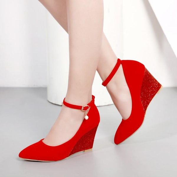 wedge high heels pumps female shoes faux suede pointed toe bride wedding women black red bling 2021 spring est dress
wedge high heels pumps female shoes faux suede pointed toe bride wedding women black red bling 2021 spring est dress