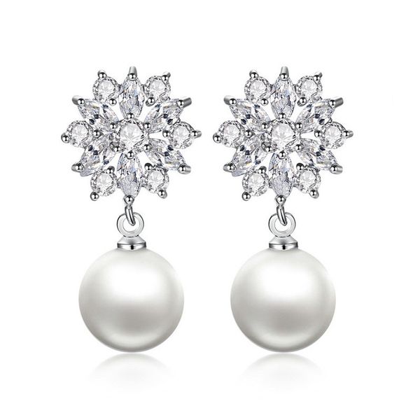 jewelry supply women's earrings flower pearl stud earrings full of zircon ear jewelry accessories, Silver
jewelry supply women's earrings flower pearl stud earrings full of zircon ear jewelry accessories, Silver