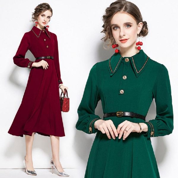 casual dresses autumn women vintage long sleeve turn-down collar shirt dress slim elegant ladies party vestidos with belt, Black;gray
casual dresses autumn women vintage long sleeve turn-down collar shirt dress slim elegant ladies party vestidos with belt, Black;gray