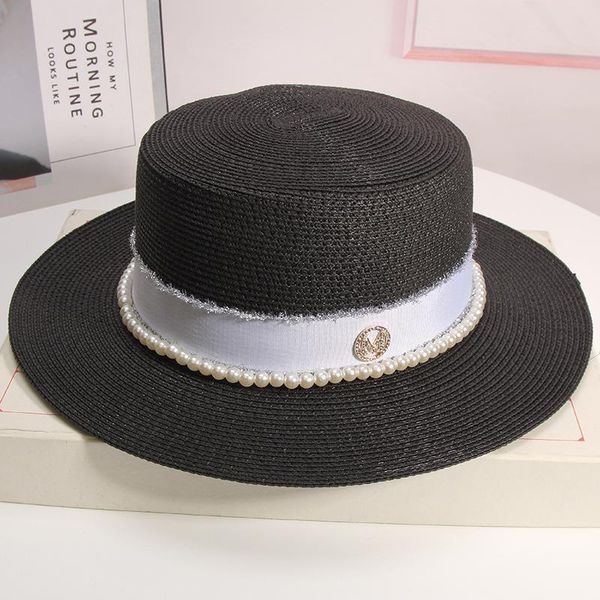 wide brim hats summer elegant retro women flat straw hat leisure sun m letter pearl breathable travel beach cap, Blue;gray
wide brim hats summer elegant retro women flat straw hat leisure sun m letter pearl breathable travel beach cap, Blue;gray