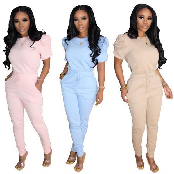 women's tracksuits casual streetwear set fashionable solid color round neck short sleeve t-shirt slim pants 2 two-piece, Gray
women's tracksuits casual streetwear set fashionable solid color round neck short sleeve t-shirt slim pants 2 two-piece, Gray