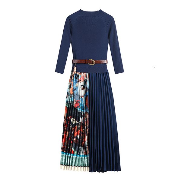 casual dresses fall autumn 4/5 sleeve round neck blue contrast color knitted belted pleated mid-calf dress elegant ws23209 m76m, Black;gray
casual dresses fall autumn 4/5 sleeve round neck blue contrast color knitted belted pleated mid-calf dress elegant ws23209 m76m, Black;gray