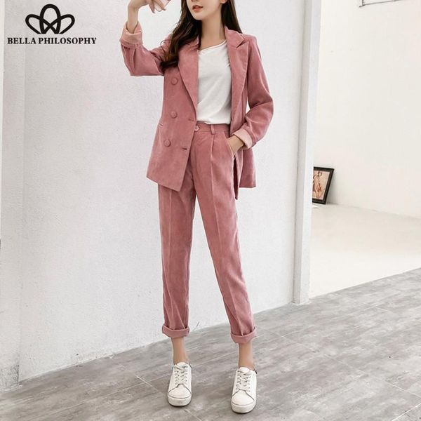 hstar high street double breasted corduroy blazer pants warm jacket office lady long sleeve ladies coat suits women's two piece, White
hstar high street double breasted corduroy blazer pants warm jacket office lady long sleeve ladies coat suits women's two piece, White