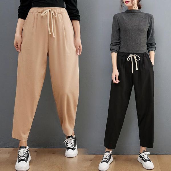 women's pants & capris and linen slacks fat mm large size ladies elastic waist harlan turnip feet nine points trousers, Black;white
women's pants & capris and linen slacks fat mm large size ladies elastic waist harlan turnip feet nine points trousers, Black;white