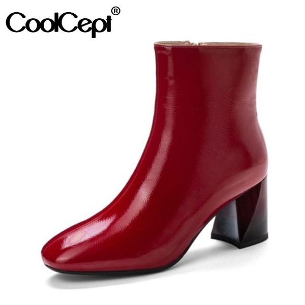 boots coolcept 32-43 women ankle pu square toe thick heel side zipper shoes fashion party footwear winter warm, Black
boots coolcept 32-43 women ankle pu square toe thick heel side zipper shoes fashion party footwear winter warm, Black