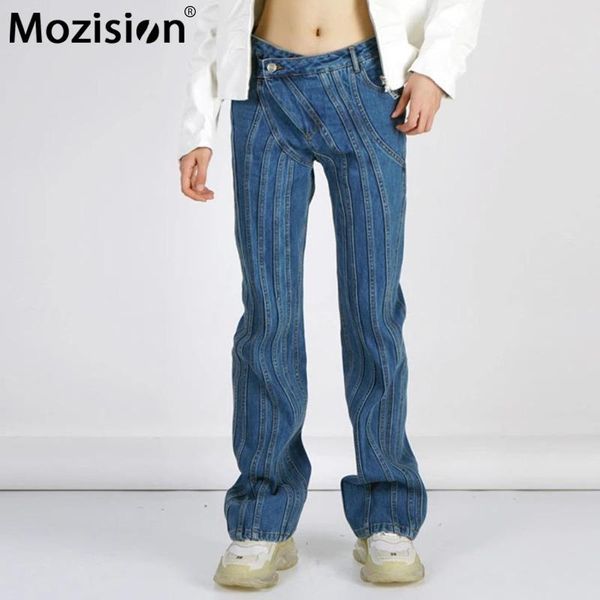 mozision irregular stripe jeans women high waist flare denim pants female 2021 winter casual elegant slim trousers fashion women's & ca, Black;white
mozision irregular stripe jeans women high waist flare denim pants female 2021 winter casual elegant slim trousers fashion women's & ca, Black;white