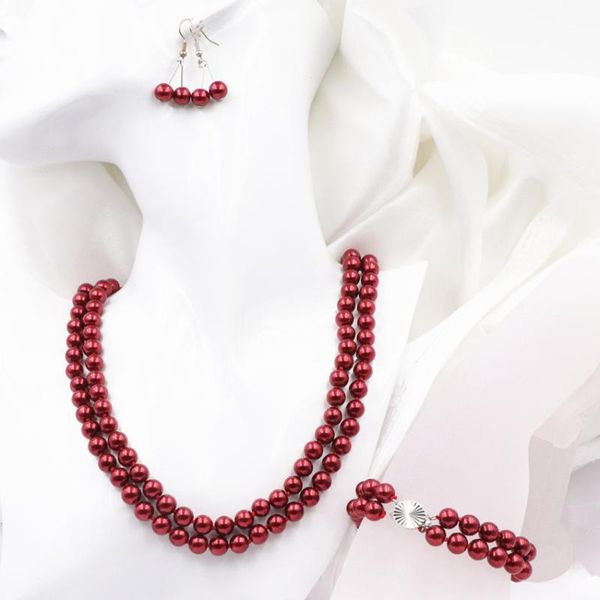 earrings & necklace luxury african style simulated pearl beads jewelry set for women 8mm round sets glass pearls chain dangle a628, Silver
earrings & necklace luxury african style simulated pearl beads jewelry set for women 8mm round sets glass pearls chain dangle a628, Silver