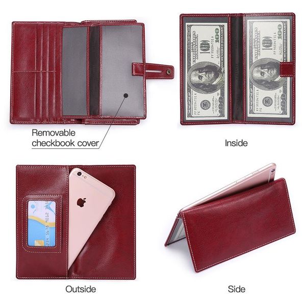 wallets women's wrist wallet long zipper multi-card leather large-capacity clutch bag fashion cowhide coin purse, Red;black
wallets women's wrist wallet long zipper multi-card leather large-capacity clutch bag fashion cowhide coin purse, Red;black
