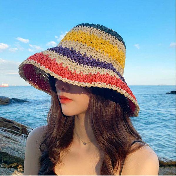 women's straw hat rainbow crochet hand-made uv protection sun visor fashion beach hats women visors foldable summer wide brim, Blue;gray
women's straw hat rainbow crochet hand-made uv protection sun visor fashion beach hats women visors foldable summer wide brim, Blue;gray