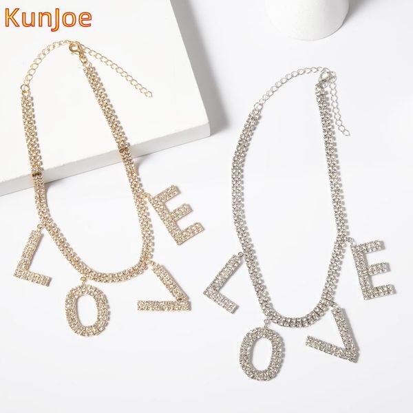 kunjoe 2021 classic gold color crystals love letter pendant necklace for women statement choker bohemia couples jewelry gift necklaces, Silver
kunjoe 2021 classic gold color crystals love letter pendant necklace for women statement choker bohemia couples jewelry gift necklaces, Silver