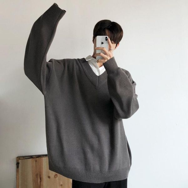 men's sweaters loose v-neck sweater tide autumn and winter knit korean version of thick lazy style bottoming, White;black
men's sweaters loose v-neck sweater tide autumn and winter knit korean version of thick lazy style bottoming, White;black