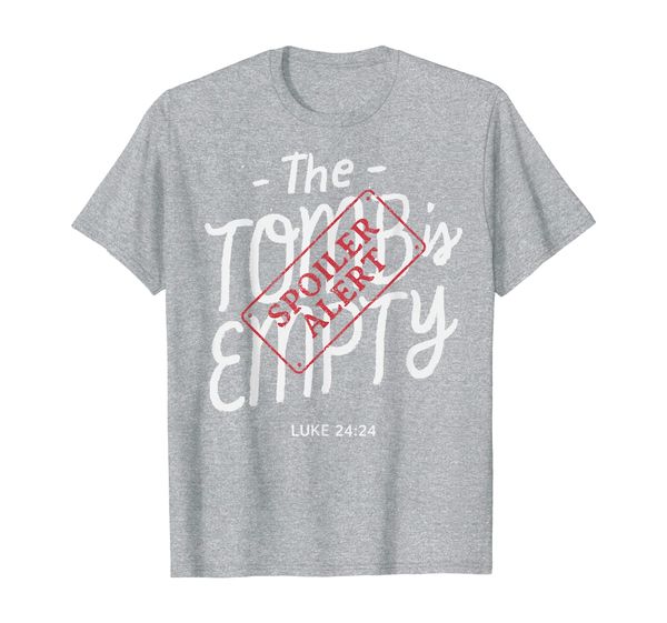 the tomb is empty - spoiler alert - christian easter bible t-shirt, White;black
the tomb is empty - spoiler alert - christian easter bible t-shirt, White;black