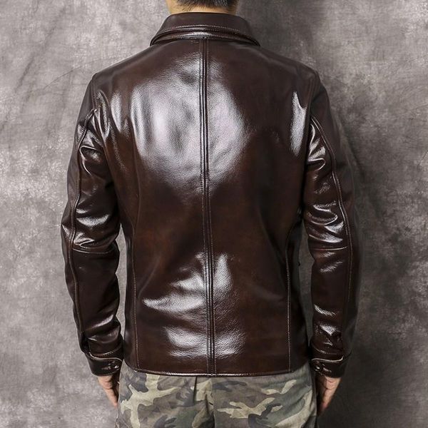 men's leather & faux vintage japanese genuine short jacket mens slim fit long sleeve turn-down collar single breasted cowboy cowhide co, Black
men's leather & faux vintage japanese genuine short jacket mens slim fit long sleeve turn-down collar single breasted cowboy cowhide co, Black