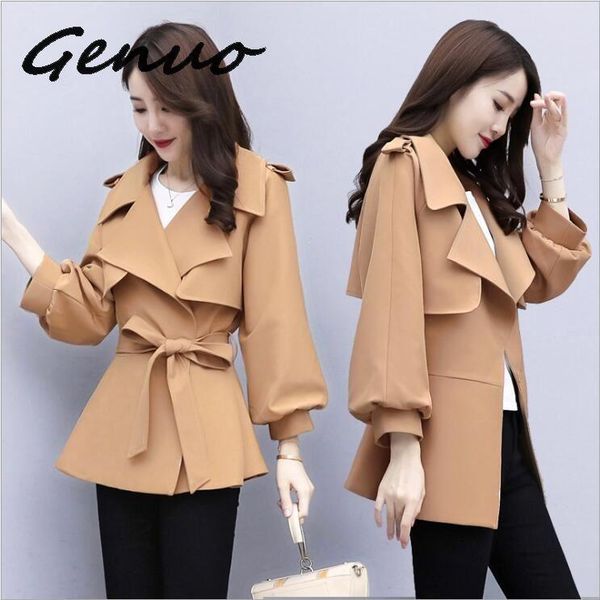 women's trench coats genuo 2021 winter woman turn down collar slim elegant jackets lantern sleeve female short blends coat, Tan;black
women's trench coats genuo 2021 winter woman turn down collar slim elegant jackets lantern sleeve female short blends coat, Tan;black
