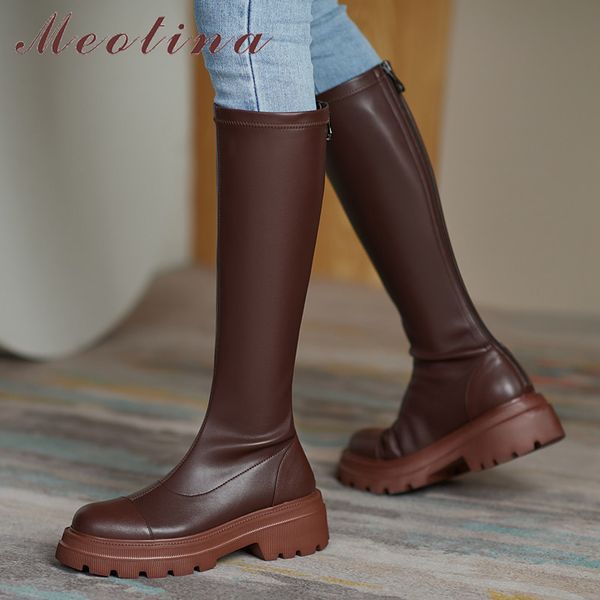 meotina genuine leather platform mid heel long boots women riding boots shoes zipper block heels knee high boots autumn winter 210520, Black
meotina genuine leather platform mid heel long boots women riding boots shoes zipper block heels knee high boots autumn winter 210520, Black