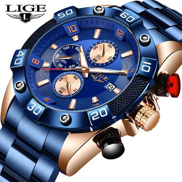 wristwatches lige 2021 men watches business waterproof quartz wrist watch fashion blue stainless steel chronograph, Slivery;brown
wristwatches lige 2021 men watches business waterproof quartz wrist watch fashion blue stainless steel chronograph, Slivery;brown