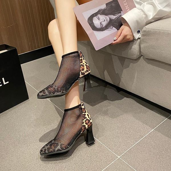 boots ladies temperament trendy leopard print hollow net summer korean selling high-heeled shoes.1, Black
boots ladies temperament trendy leopard print hollow net summer korean selling high-heeled shoes.1, Black