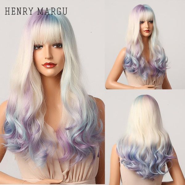 cosplay party long colorful synthetic wigs ombre purple blue white blonde wave wig for women heat resistant, Black
cosplay party long colorful synthetic wigs ombre purple blue white blonde wave wig for women heat resistant, Black