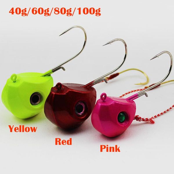 fishing hooks 1 piece 40g 60g 80g 100g lead fish head hook jig lures with extra single pesca boat accessories
fishing hooks 1 piece 40g 60g 80g 100g lead fish head hook jig lures with extra single pesca boat accessories