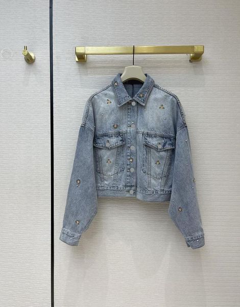 denim jackets women runway design diamonds embroidery floral casual coats streetwear big pocket slim women's, Black;brown
denim jackets women runway design diamonds embroidery floral casual coats streetwear big pocket slim women's, Black;brown