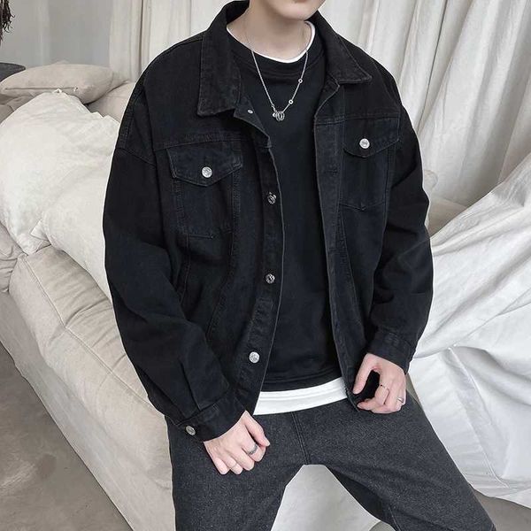 new spring autumn men denim jacket casual black loose coat ribbons pockets windbreaker hip hop streetwear retro bomber jacket x0621, Black;brown
new spring autumn men denim jacket casual black loose coat ribbons pockets windbreaker hip hop streetwear retro bomber jacket x0621, Black;brown