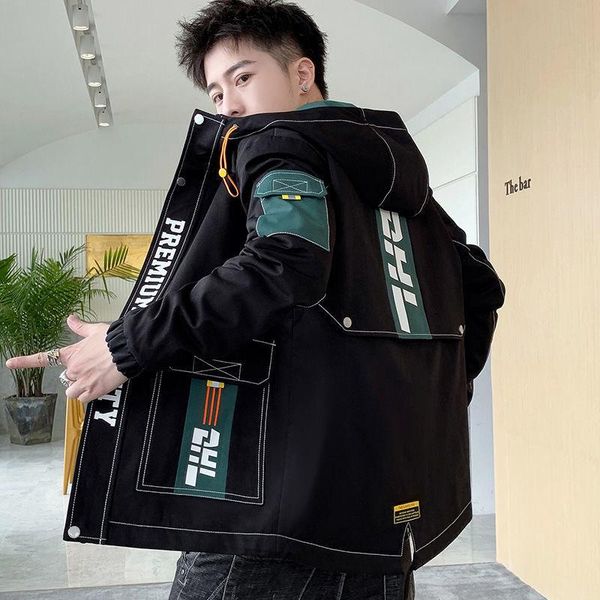 men's jackets 2021 spring autumn casual hooded cargo jacket men patchwork overcoat quality streetwear coats male 3 colors m-4xl, Black;brown
men's jackets 2021 spring autumn casual hooded cargo jacket men patchwork overcoat quality streetwear coats male 3 colors m-4xl, Black;brown