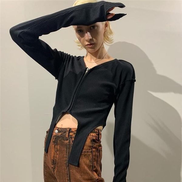 women's t-shirt women irregular short t shirt adults slim fit solid color long sleeve v neck zipper cardigan fashion spring autumn, White
women's t-shirt women irregular short t shirt adults slim fit solid color long sleeve v neck zipper cardigan fashion spring autumn, White