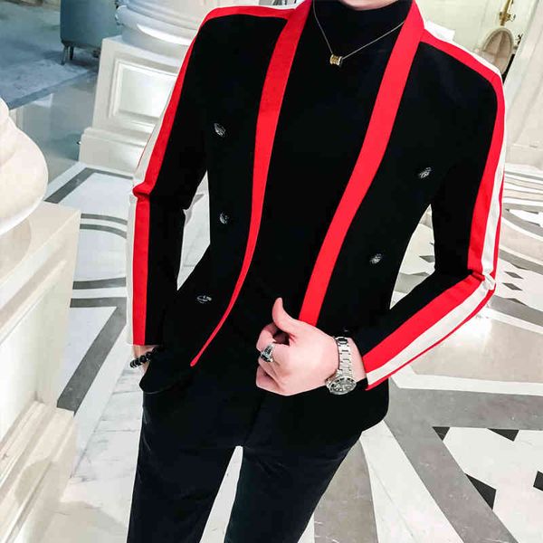 men's suits & blazers black red white stripe homme slim fit mens desinger suit jacket men veste saco hombre korean menwedding dres, White;black
men's suits & blazers black red white stripe homme slim fit mens desinger suit jacket men veste saco hombre korean menwedding dres, White;black