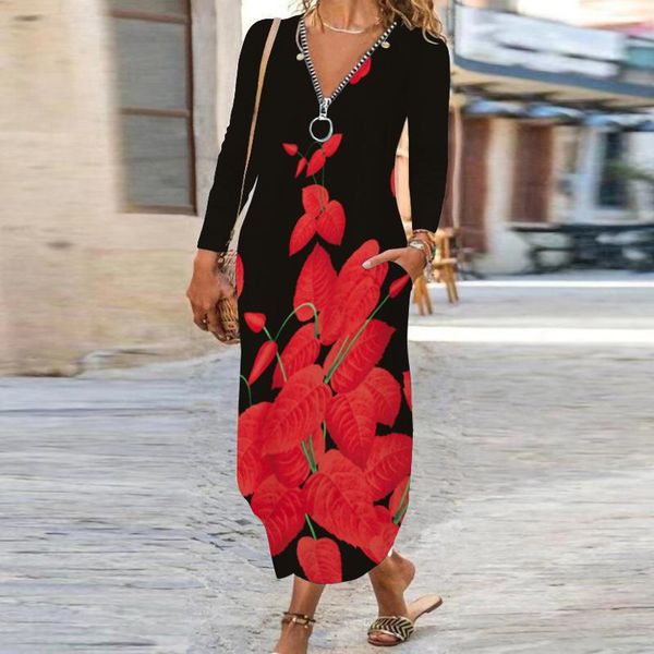 casual dresses women long-sleeve dress v-neck pocket printed butterfly flower ankle-length vintage maxi fashion autumn, Black;gray
casual dresses women long-sleeve dress v-neck pocket printed butterfly flower ankle-length vintage maxi fashion autumn, Black;gray