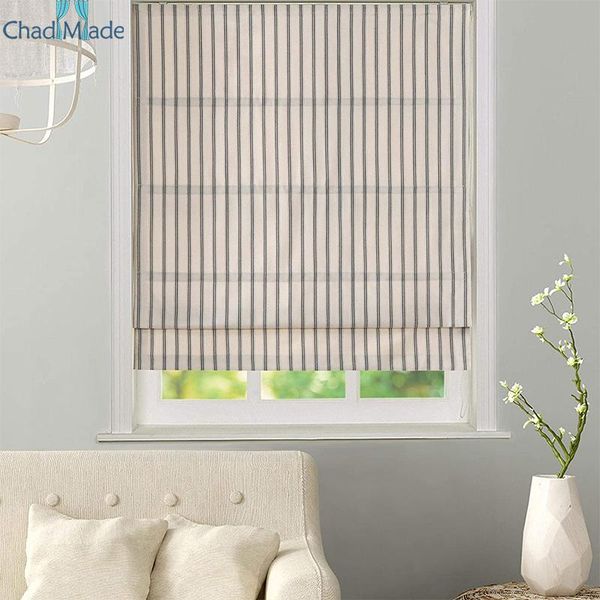 chadmade stripe roman shade custom blinds ivory black cotton fabric with loop control for small window kitchen curtain & drapes
chadmade stripe roman shade custom blinds ivory black cotton fabric with loop control for small window kitchen curtain & drapes