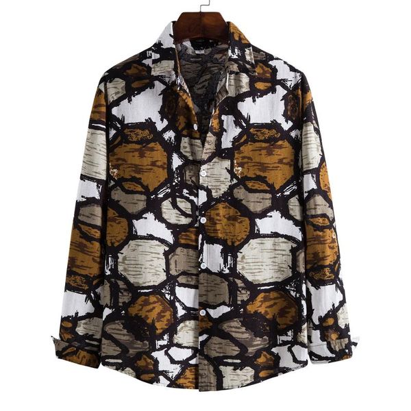 men's casual shirts autumn social geometric print shirt long sleeve button turn-down collar male hip hop tee d924#, White;black
men's casual shirts autumn social geometric print shirt long sleeve button turn-down collar male hip hop tee d924#, White;black