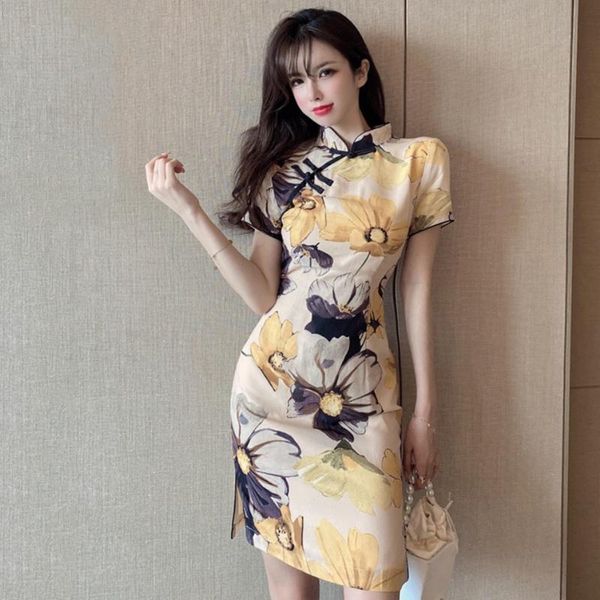ethnic clothing women yellow flower print slim qipao chinese style traditional retro elegant cheongsam bodycon korean vintage evening d, Red
ethnic clothing women yellow flower print slim qipao chinese style traditional retro elegant cheongsam bodycon korean vintage evening d, Red