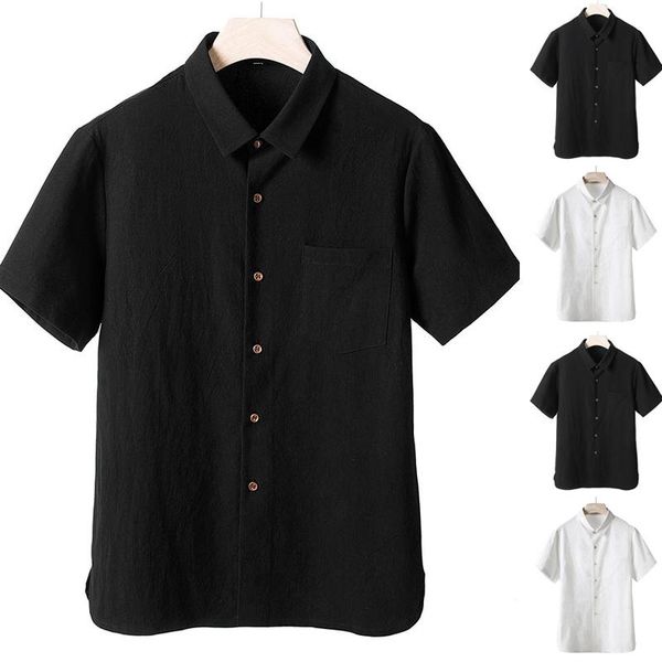 men's casual shirts 2021 summer fashion streetwear cotton and linen simple short sleeve solid color comfortable blouses-3xl incerun, White;black
men's casual shirts 2021 summer fashion streetwear cotton and linen simple short sleeve solid color comfortable blouses-3xl incerun, White;black