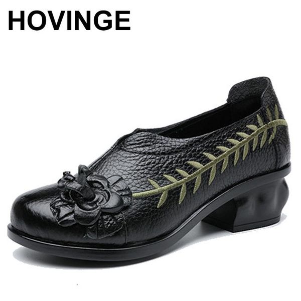 dress shoes hovinge2021 spring chinese style genuine leather women pumps high heel 5cm fine vintage embroidery ladies shoe, Black
dress shoes hovinge2021 spring chinese style genuine leather women pumps high heel 5cm fine vintage embroidery ladies shoe, Black