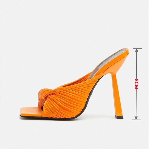 summer high-heeled slippers fashion thin heel multicolor pleated sandals square head open toe large women's shoes, Black
summer high-heeled slippers fashion thin heel multicolor pleated sandals square head open toe large women's shoes, Black