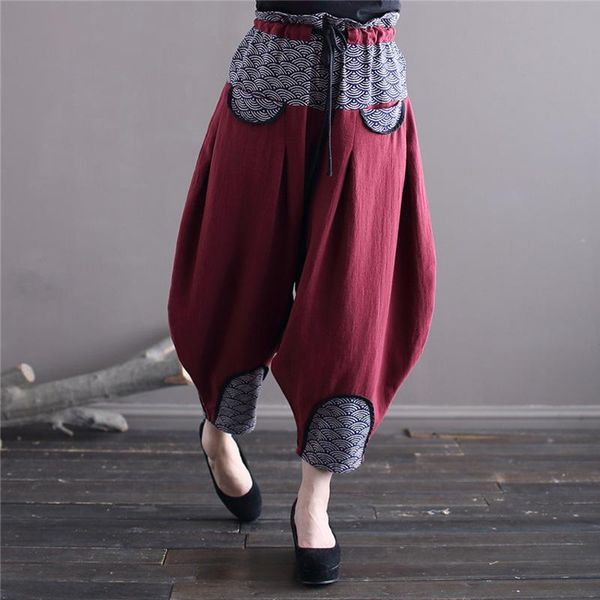 women's pants & capris fairynatural female chinese style ramie harme 2021 summer elastic waist retro pockets women loose trouser plus s, Black;white
women's pants & capris fairynatural female chinese style ramie harme 2021 summer elastic waist retro pockets women loose trouser plus s, Black;white