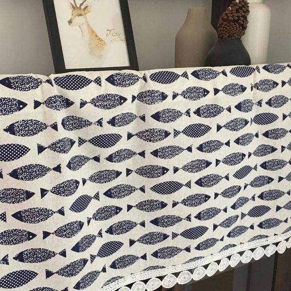 curtain & drapes japanese style blue fish pattern cotton linen cloth with fashion hem short for bar kitchen door custom size
curtain & drapes japanese style blue fish pattern cotton linen cloth with fashion hem short for bar kitchen door custom size