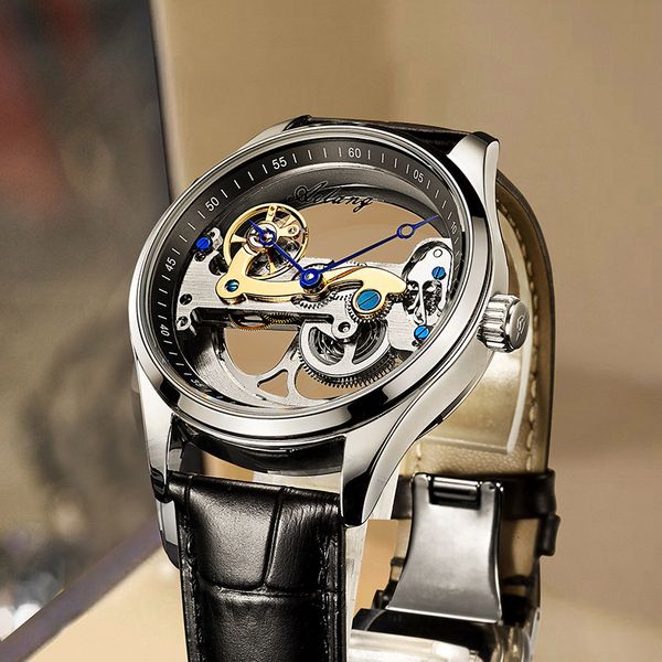 new net red automatic hollow mechanical clock men fashion waterproof birthday gift, Slivery;brown
new net red automatic hollow mechanical clock men fashion waterproof birthday gift, Slivery;brown