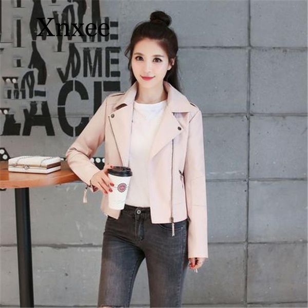 women's leather & faux pink coat women black plus size short pu jacket autumn winter korean fashion slim zipper pockets coats
women's leather & faux pink coat women black plus size short pu jacket autumn winter korean fashion slim zipper pockets coats
