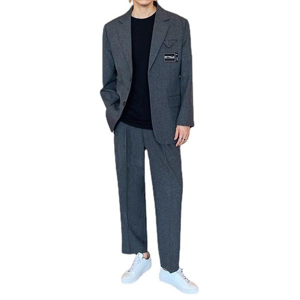 men's suits & blazers men 2 pieces sets jacket+pant male korean streetwear fashion trendy loose casual business office dress coat trous, White;black
men's suits & blazers men 2 pieces sets jacket+pant male korean streetwear fashion trendy loose casual business office dress coat trous, White;black