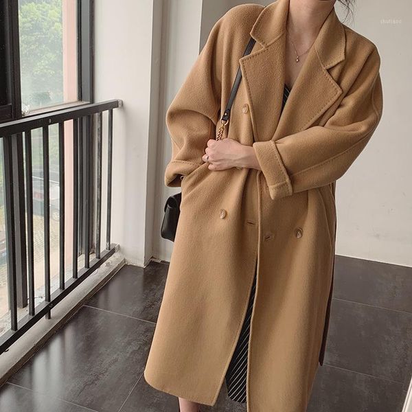 women's wool & blends double-sided cashmere coat female in long the winter of 2021 high-end temperament han edition cloth, Black
women's wool & blends double-sided cashmere coat female in long the winter of 2021 high-end temperament han edition cloth, Black