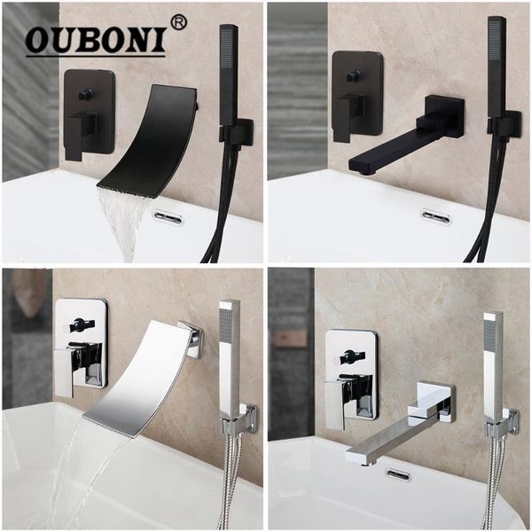 black & chrome bathroom bathtub shower set solid brass wall mounted faucet w/ waterfall swivel spray sets
black & chrome bathroom bathtub shower set solid brass wall mounted faucet w/ waterfall swivel spray sets