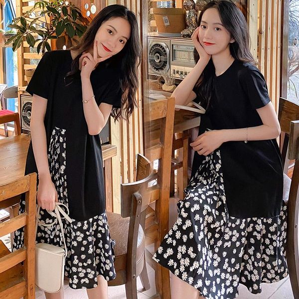 078# maternity clothes summer patchwork floral dress short sleeves easy matching loose stylish pregnant women mom dresses, White
078# maternity clothes summer patchwork floral dress short sleeves easy matching loose stylish pregnant women mom dresses, White