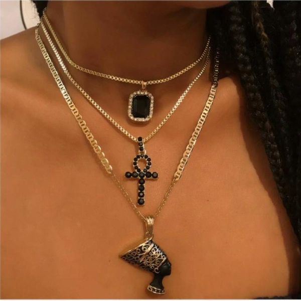 pendant necklaces 2021 multilevel fashion vintage black crystal metal pharaoh female logo for women necklace jewelry gift, Silver
pendant necklaces 2021 multilevel fashion vintage black crystal metal pharaoh female logo for women necklace jewelry gift, Silver