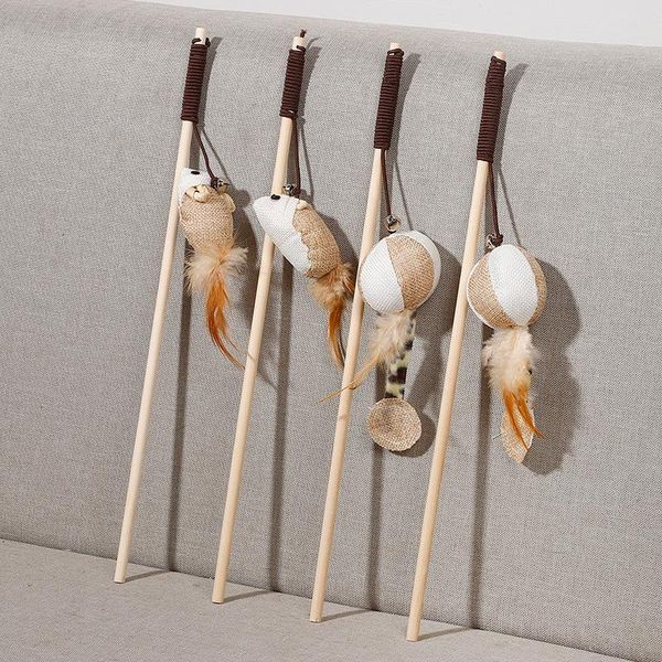 cat toys product linen wooden handle feather decoy solid wood with bells pole funny stick toy
cat toys product linen wooden handle feather decoy solid wood with bells pole funny stick toy